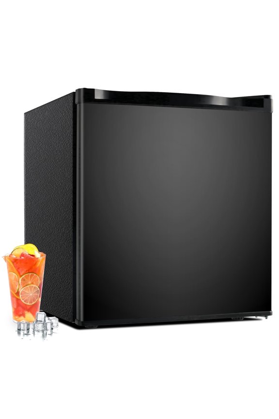 1.6 Cu.ft Mini Fridge with Freezer, Single Door Compact Designed Mini Refrigerator, Black