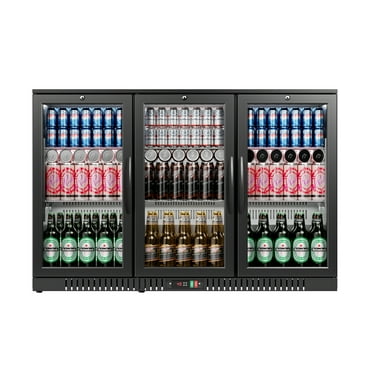Simzlife 11.4 Cu.Ft Back Bar Cooler With 3 Glass Doors, 53" Counter Height Beverage Refrigerator with LED Lighting, Commercial Display Bar Fridge for Beer,Soda Drinks,Wine, Black