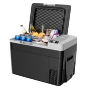 Simzlife 12 Volt Car Refrigerator, 32Qt Portable Fridge,7℉~50℉,Freezer Fridge Cooler for RV,Camping,Black