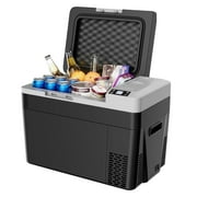 Simzlife 12 Volt Car Refrigerator, 32Qt Portable Fridge,-7℉~50℉,Freezer Fridge Cooler for RV,Camping,Black