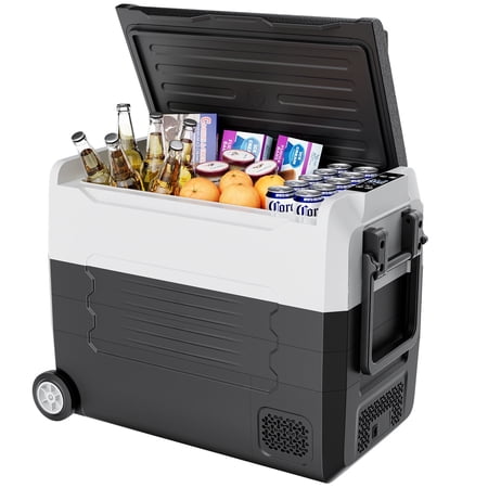 Simzlife 12 Volt Car Refrigerators, -4?~68?, 58 Quart Portable Freezer Mini Fridge 12/24V DC & 120-240V AC, Car Fridge for Trunk,RV, Camping, Travel, Fishing, Outdoor or Home