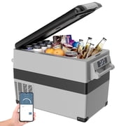 SIMZLIFE 12V Electric Car Refrigerator, 48QT RV Freezer Fridge, DC & AC - Home, Travel, Camping, Outdoor - Gray