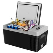 Simzlife 12 Volt 19QT(18L) Portable Car Refrigerator, -4℉~50℉, 12/24V DC & 110-240V AC, Mini Fridge for RV Camping, Travel, Truck, Home, Black