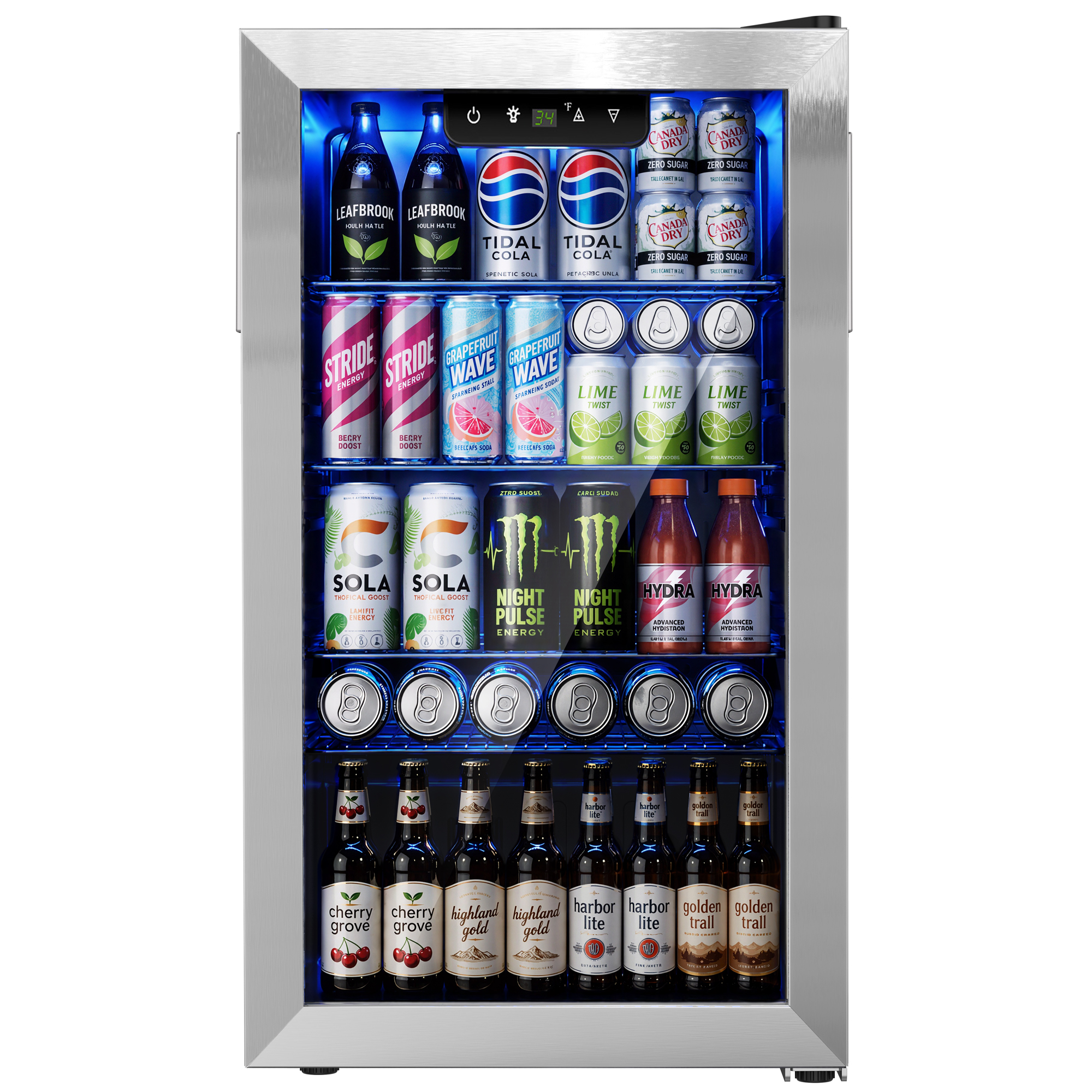 Simzlife 126 Can Beverage Refrigerator And Cooler With Glass Door For Home 17 5 In D 31 5 In H Silver: What Stands Out on Walmart