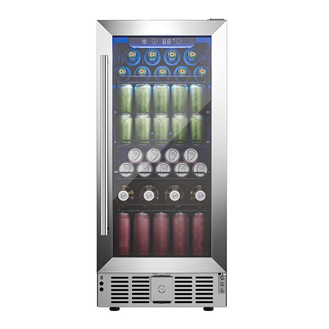 Simzlife 15" Beverage Cooler Under Counter Beverage Refrigerator Beer