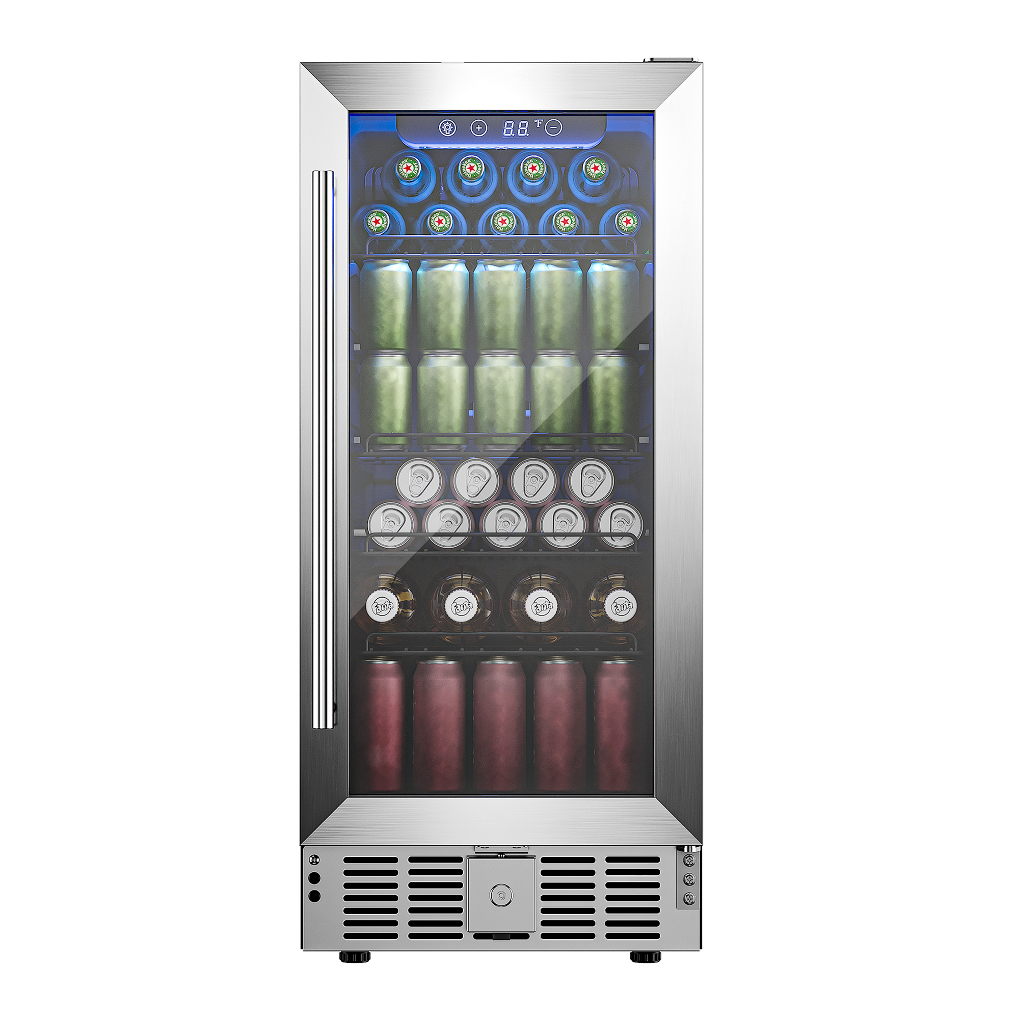 Newair Beverage Refrigerator Cooler 126 Cans Free Standing with Glass