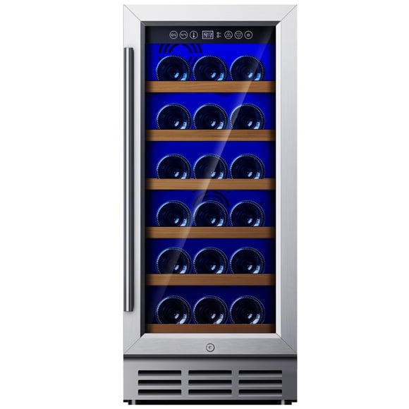 Simzlife 15 Inch Under-counter Refrigerators, Single Zone Wine Fridge, Wine Refrigerator Digital Temperature Control, Freestanding Wine Chiller with Removable Shelves