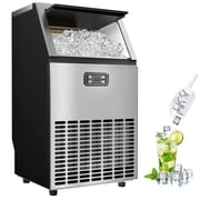 Simzlife 150 lbs./24H Commercial Freestanding/Built-in Ice Maker with 33 lb. Storage Bin in Silver, Stainless Steel