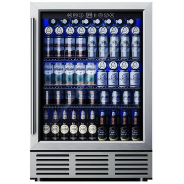 Simzlife 24 Inch 180 Cans Wine and Beverage Refrigerator Cooler,5.3 Cu.ft Mini Fridge Countertop Drink Cooler with Glass Door for Beer,Soda,Wine