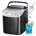 thumbnail image 1 of Simzlife 26 lbs/24H Countertop Ice Maker Machine, 9 Bullet-Shaped Ice in 6 Min, Auto-Cleaning Portable Ice Maker for Kitchen, Home, Office, RV, Black, 1 of 10