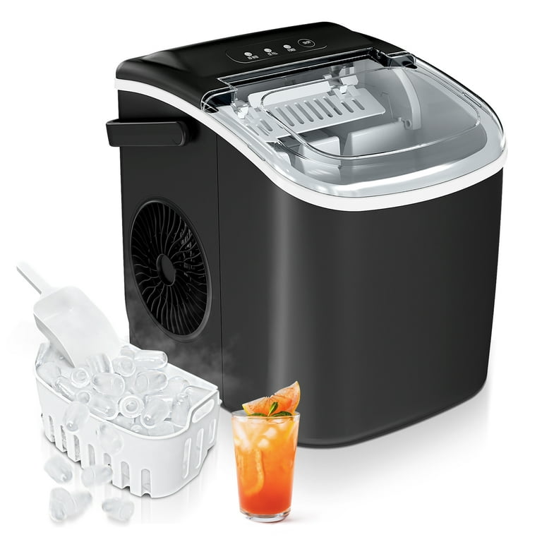 CAYNEL 26lbs Portable Self-Cleaning Countertop Ice Maker Machine 