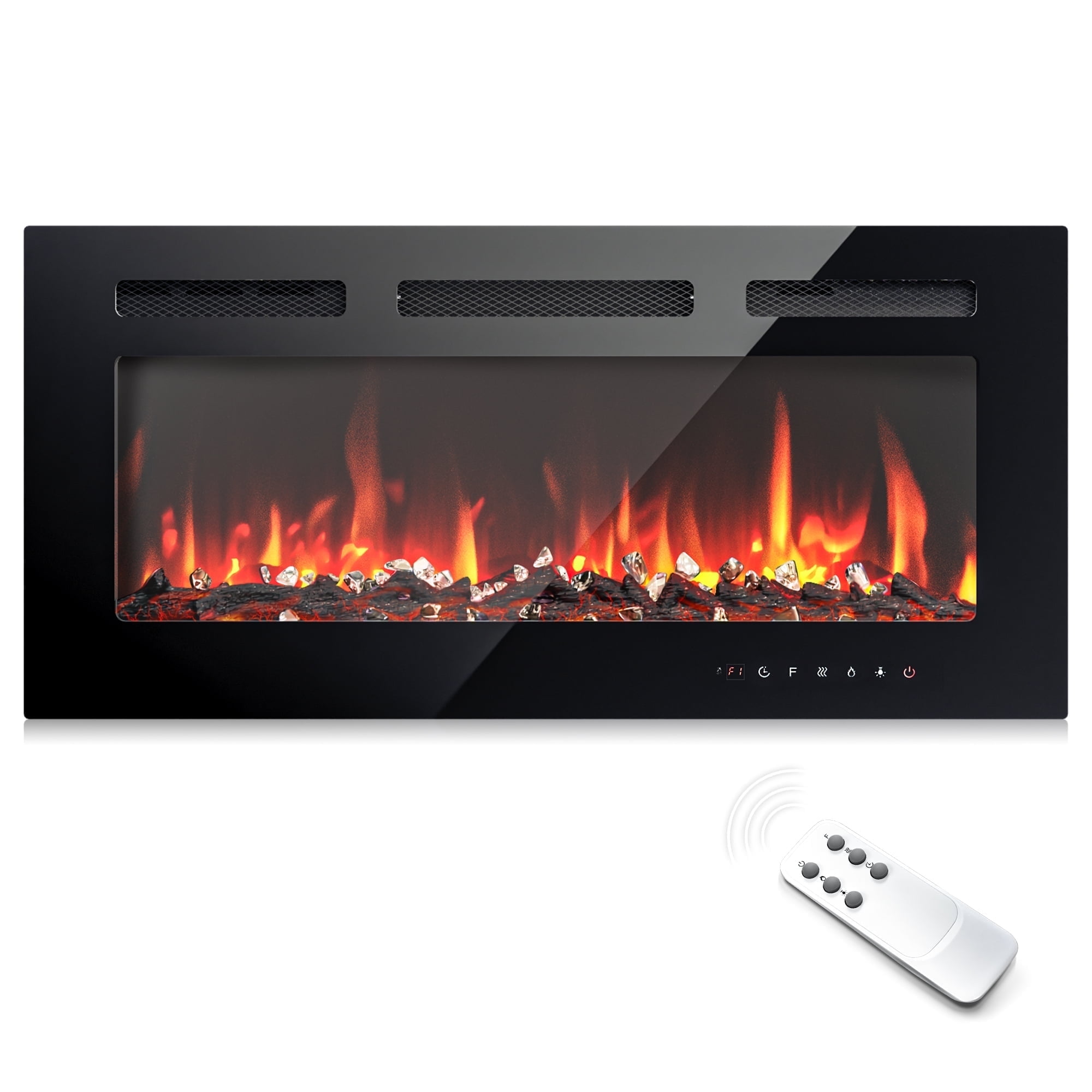 Fireplace Timer Simzlife 36 inch Indoor Electric Fireplace Ultra Thin Fireplace, Wall ...