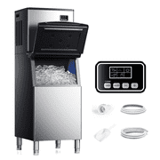 Simzlife Commercial Ice Maker Machine 450Lbs/24H, SECOP Compressor&ETL Approval, Industrial Ice Machine, 250Lbs Storage, Ice Ready in 8-15 min, Stainless Steel 