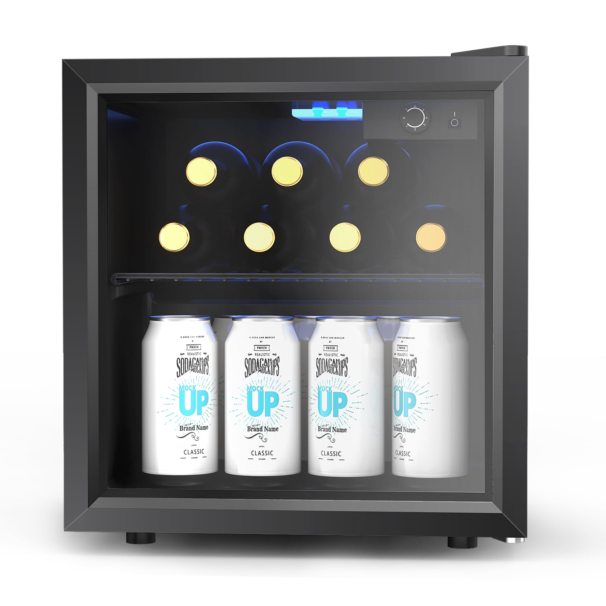 Simzlife 55 Can Beverage Cooler/Beverage Refrigerator with Glass Door