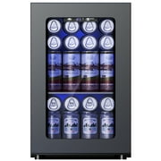Simzlife 24 Cans Mini Beverage Refrigerator & Portable Wine Cooler Refrigerator with Glass Door, Mini Countertop Wine Fridge for Home/Office/Bar,Black