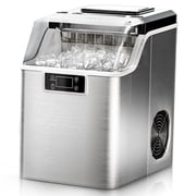 Simzlife Countertop Ice Maker Machine 45lbs/24H 24 Crystal-Clear Square Ice Cubes Ready in 9 Mins, One-Touch Self-Cleaning Ice Machine for Home, Kitchen, Office
