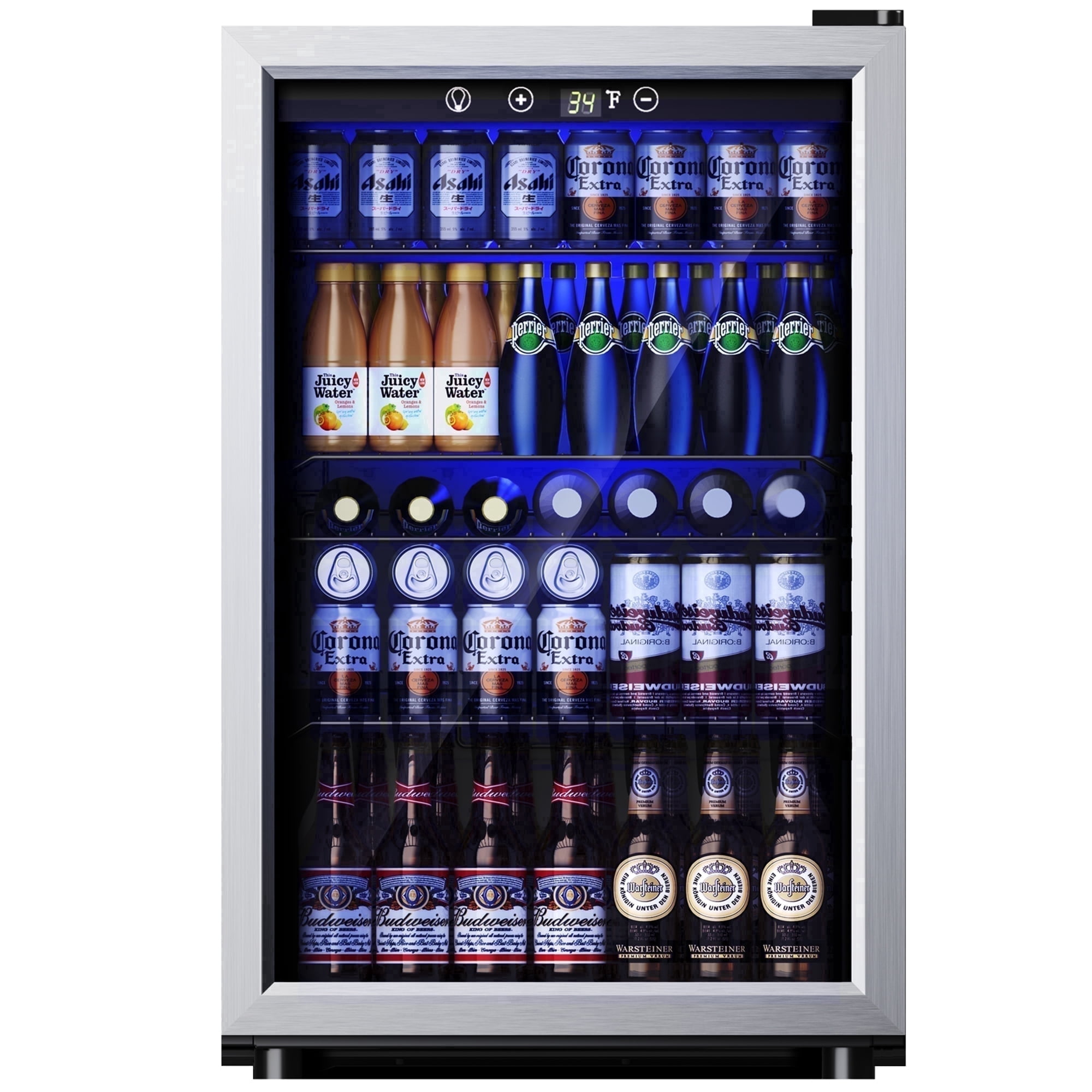 Simzlife 150 Can Beverage Refrigerator Cooler, 4.5 Cu.Ft Drink Fridge for Soda Wine Beer, Adjustable Temperature Control for Home Office,Silver