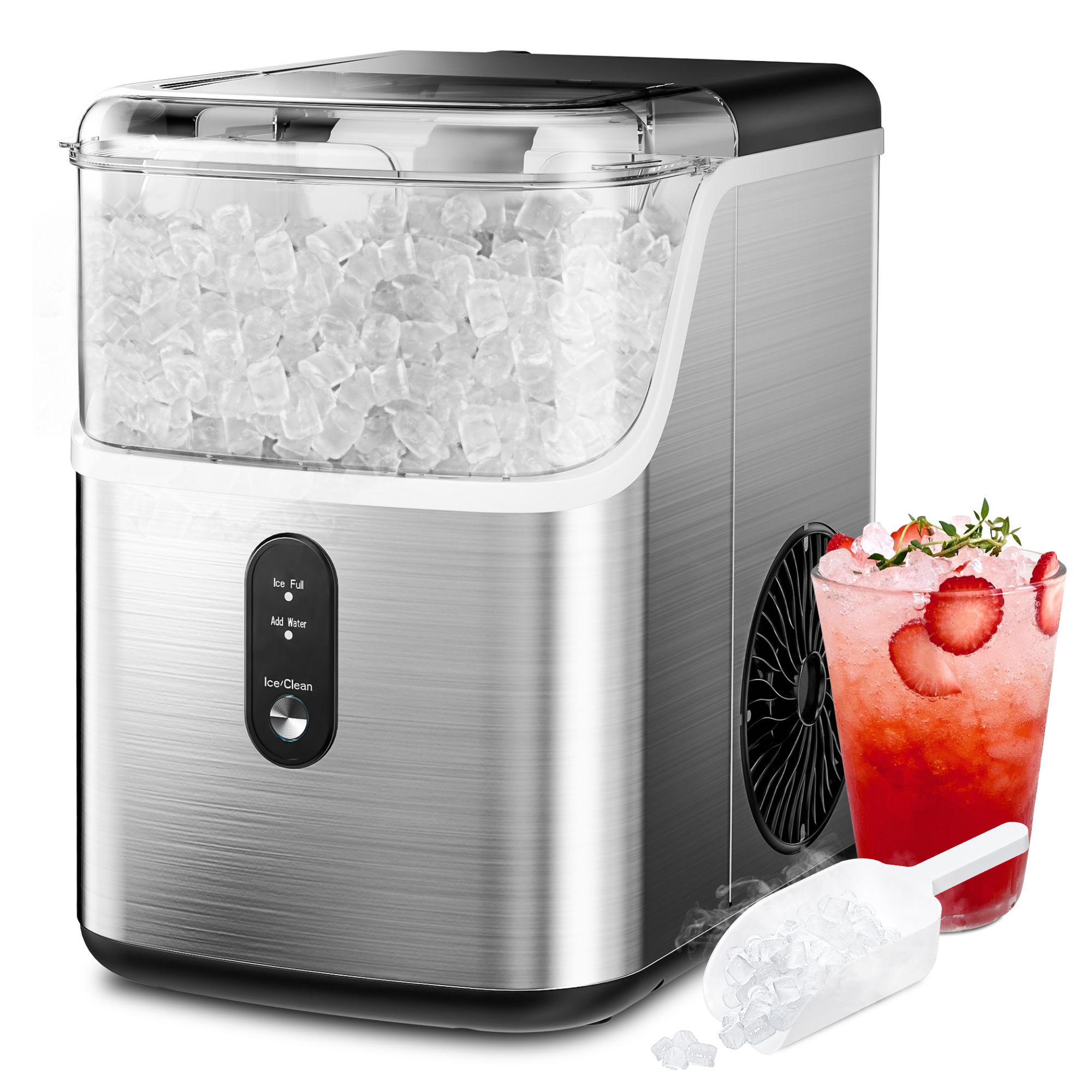 KISSAIR Good Machine Makes Crunchy Nugget Ice, 44 Lbs Countertop Ice