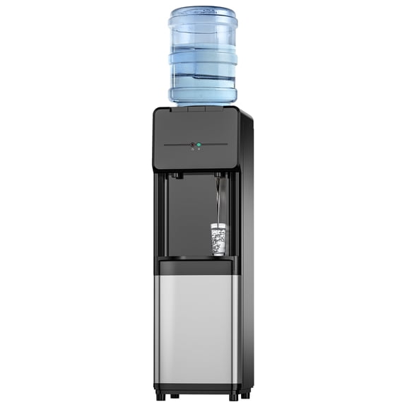 Simzlife Top Loading Hot and Cold Water Dispenser for 3 or 5 Gallon Bottles, Equipped with Child Safety Lock, Suitable for Home Kitchens, Offices and More, Black