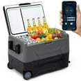 thumbnail image 1 of Simzone 37 Quart (35L) Portable Car Refrigerator -4℉-68℉with 12/24V DC & 110-240V AC RV APP Control Car Fridge Dual Zone for Camping Travel Fishing Outdoor or Home Use, 1 of 6