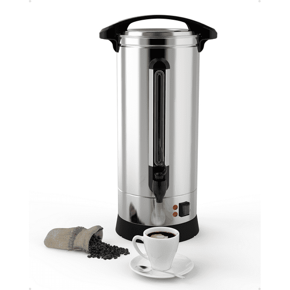 Simzone 60 Cup Commercial Coffee Maker, Quick Brewing Food Grade Stainless Steel Large Coffee Urn Perfect For Church, Meeting rooms, Lounges, and Other Large Gatherings-10 L