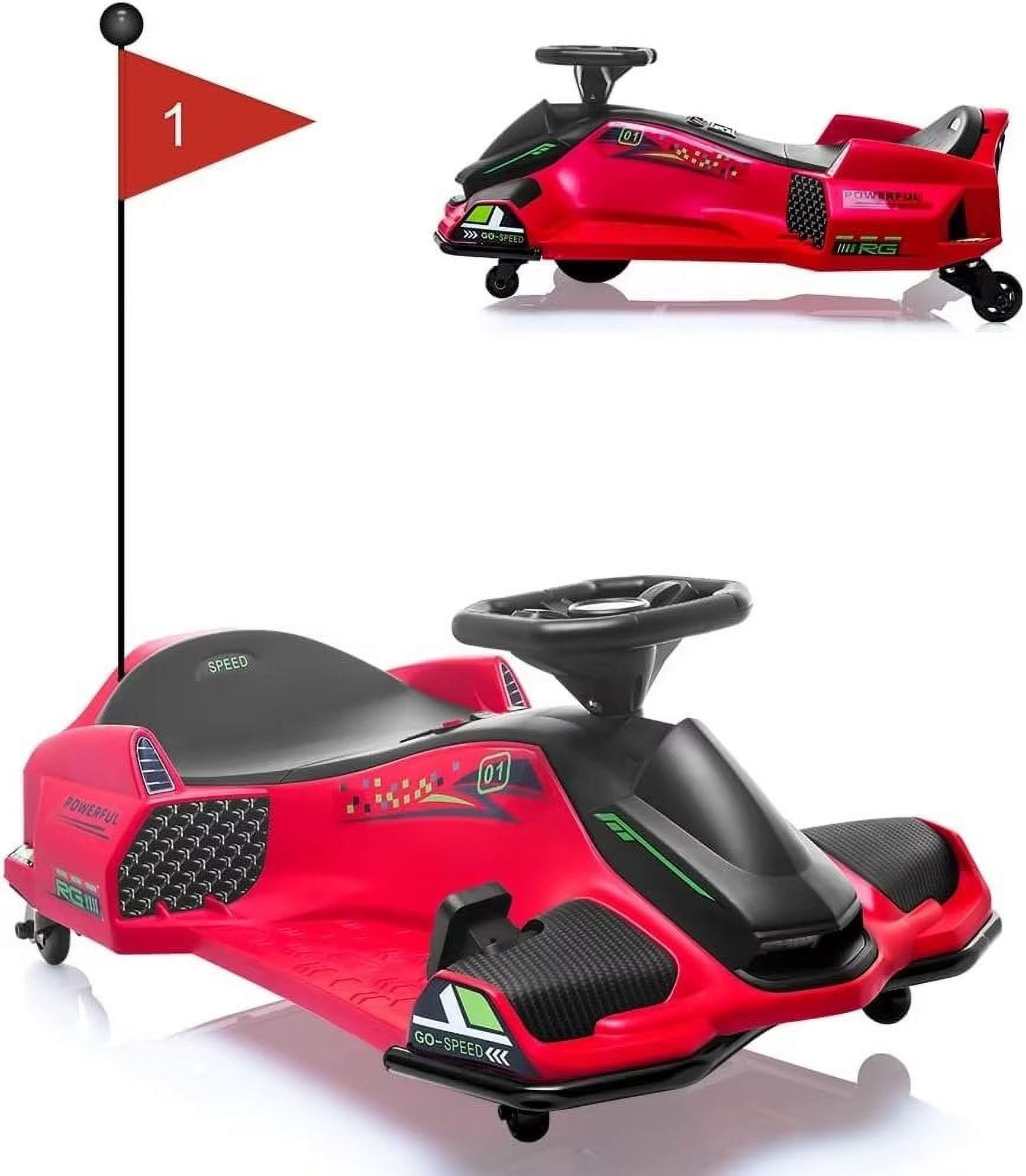 Simzone Drift Kart 24V Electric Go Kart for Kids 8+,7Ah Battery 180W Brushless Motor with High