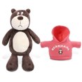 thumbnail image 1 of Simzone Pink 10.6" Hansbear Plush Cute Stuffed Animal, Soft Stuffed Bear in Walrus Shape, Soft Cuddly Plush Bear with Removable Hat and Scarf, Birthday Gifts for Kids, 1 of 7