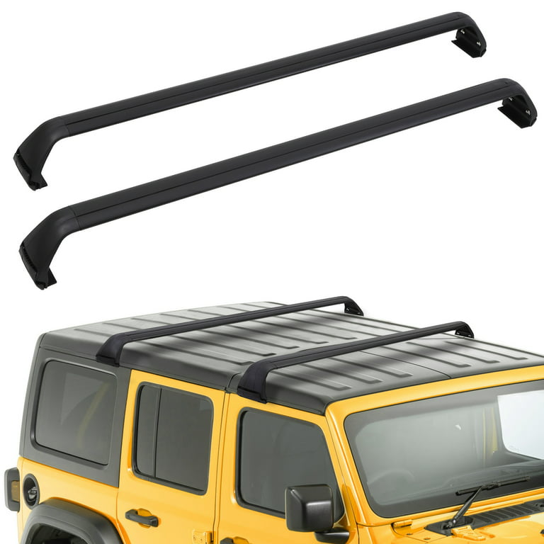 Simzone Roof Rack Cross Bars for 2007-2022 Wrangler JK JL Unlimited 2&4 Door with Grooved Side Rails, Aluminum Car Crossbar Replacement for Rooftop