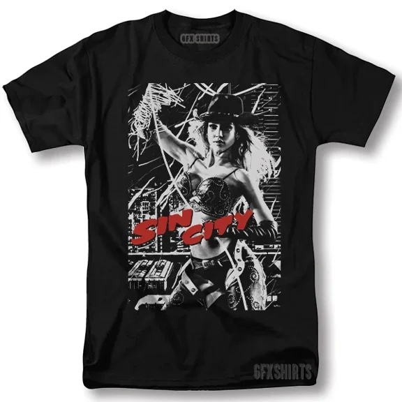 Sin City Shirt Classic Movie Jessica Alba Bruce Willis Vintage Graphic T-Shirt