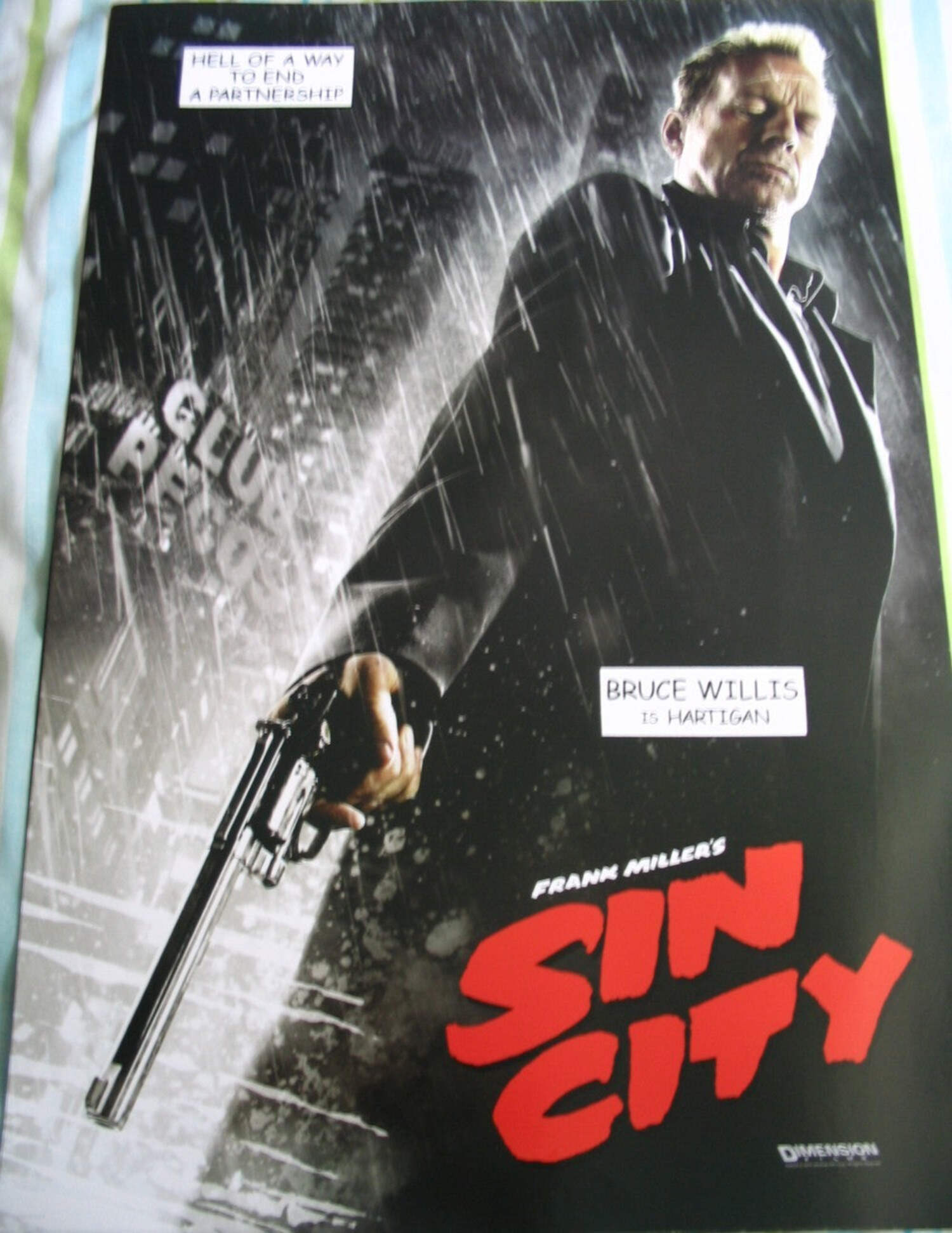 Sin City Original 2005 Mini Movie Poster Bruce Willis As Hartigan 