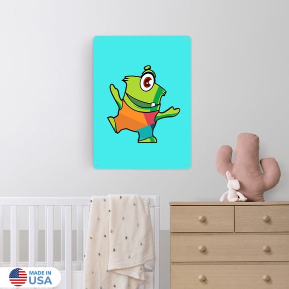 Sin the Silly Monster Metal Sign Wall Decor by Dancing Littles Jungle - Size 12x16 inch