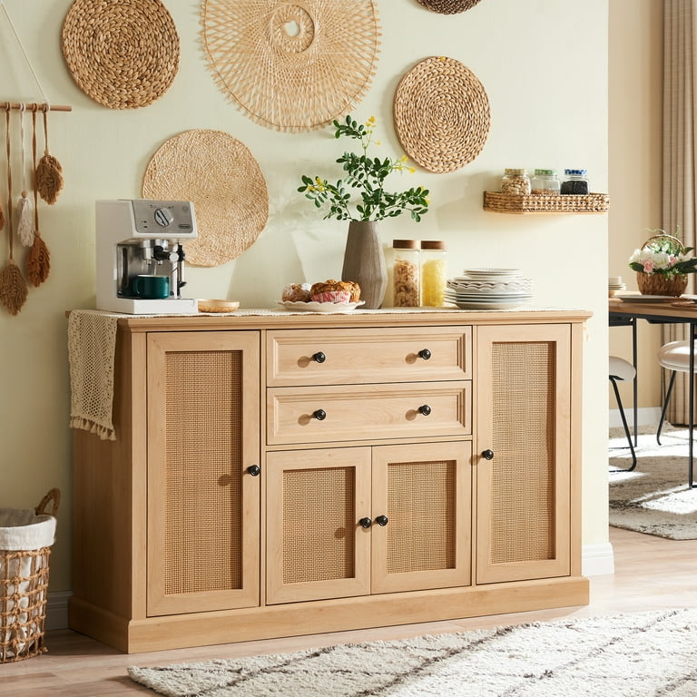 Natural wood buffet on sale cabinet