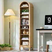 SinCiDo Arched Bookshelf, 8-Tier Open Shelf Bookcase, Medium Density Fiberboard