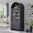 thumbnail image 1 of SinCiDo Arched Kitchen Pantry Storage Cabinet, 71" Tall Wood Storage Cabinet with 4 Doors and 6 Shelves for Dining Room Living Room, 1 of 8