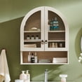 thumbnail image 1 of SinCiDo Bathroom Medicine Cabinet with Doors, Arched Wall Mounted Cabinet w/ Adjustable Shelves and Open Shelf, over The Toilet Storage Cabinet, 1 of 9