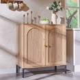 thumbnail image 1 of SinCiDo Buffet Cabinet with Storage, 34" Tall Wooden Arched Sideboard Cabinet with/Adjustable Shelf, Fluted Accent Cabinet for Dining Room, Kitchen, 1 of 8