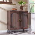 thumbnail image 1 of SinCiDo Buffet Cabinet with Storage, 34" Tall Wooden Arched Sideboard Cabinet with/Adjustable Shelf, Fluted Accent Cabinet for Dining Room, Kitchen, 1 of 8