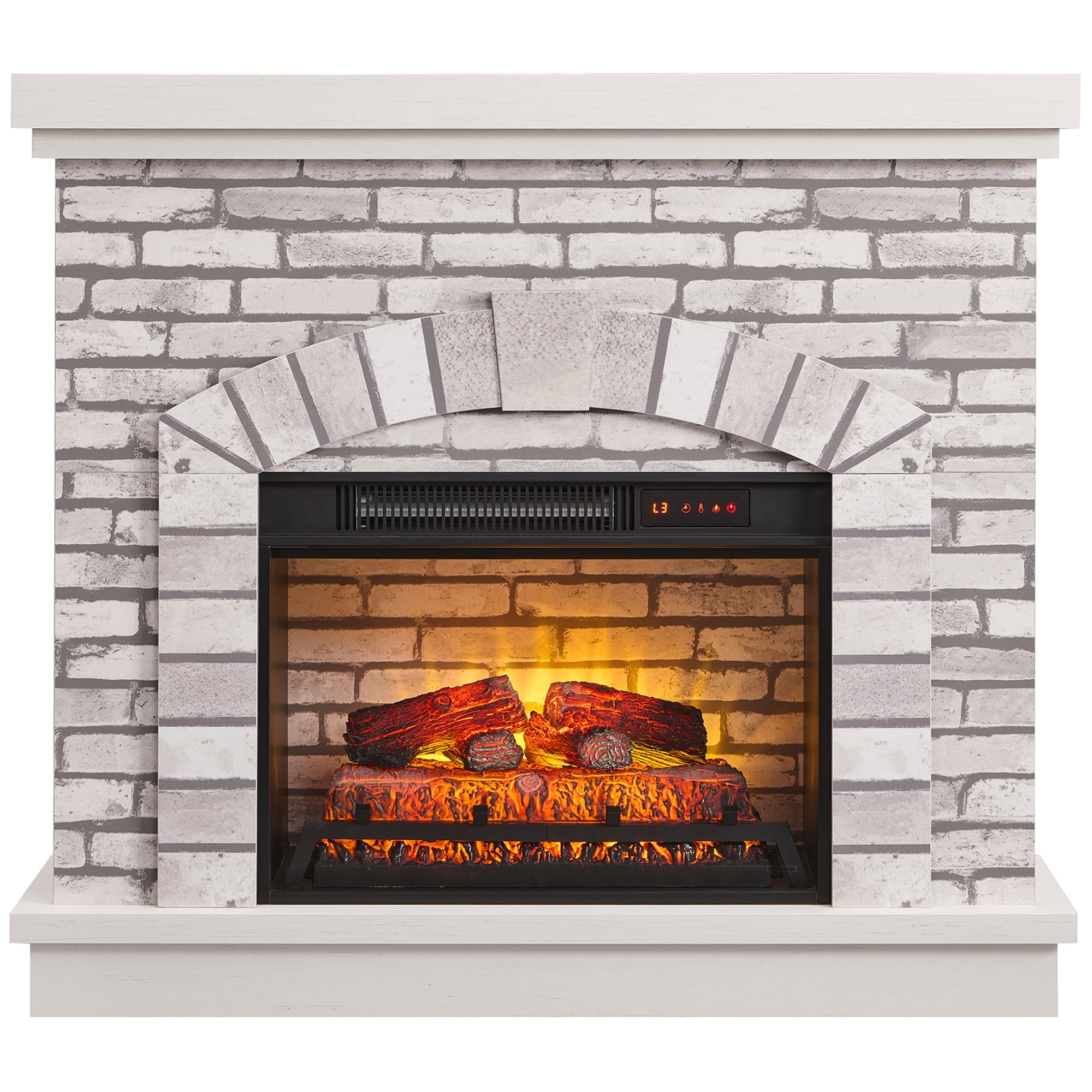 SinCiDo Electric Fireplace with Mantel for 42" TV Stand, Floor Standing Electric Indoor Fireplace