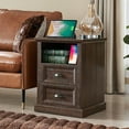 SinCiDo End Table Dresser for Bedroom with 2 Drawers Small Wood