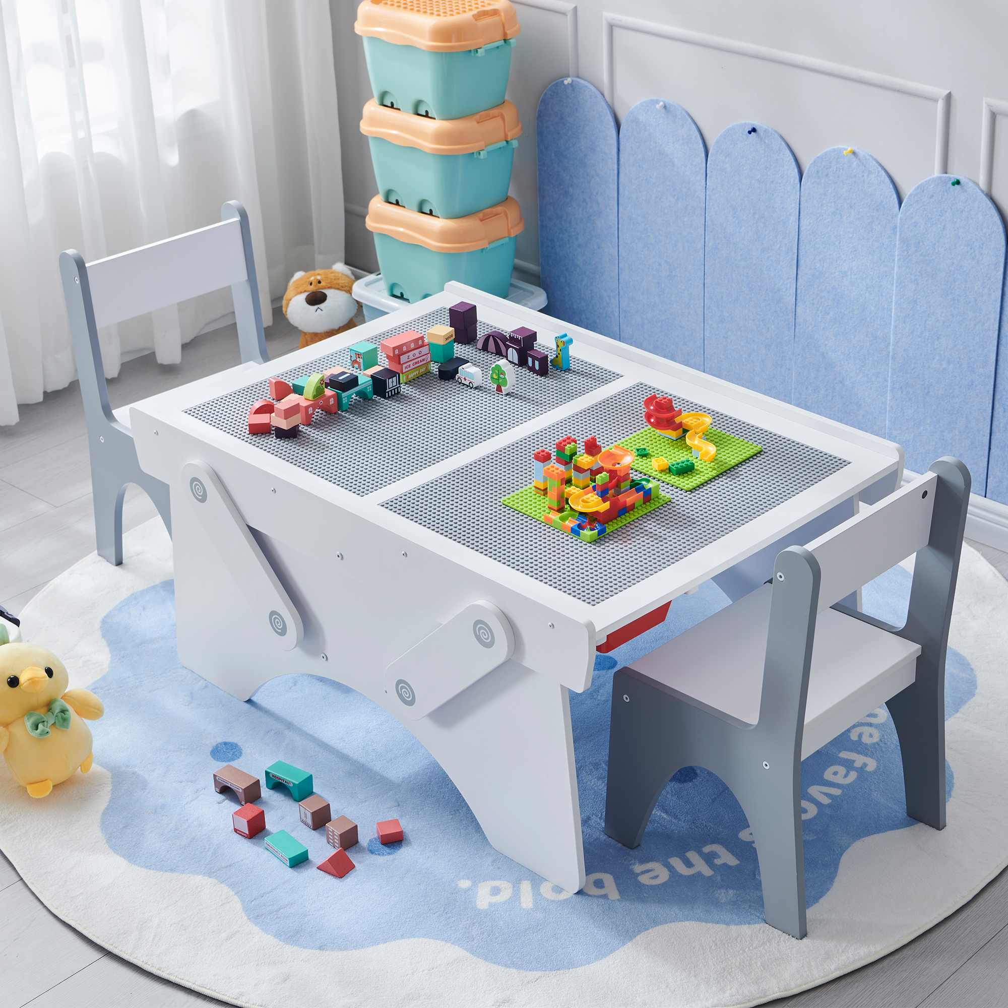 Play Kitchen Set for Kids, Wooden Kids Kitchen Playset w/Realistic Lights and Sounds, Kitchen Set for Toddler with Storage Box, Ice Maker, Oven and 11 Accessories, Toddler and Preschool Toys