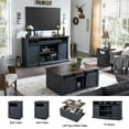 thumbnail image 1 of SinCiDo Living Room Furniture Sets of 3, 75 inch TV Stand, Lift Top Coffee Table, End Table with Charging Station, Farmhouse Decor, 1 of 7