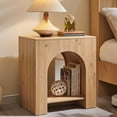 thumbnail image 1 of SinCiDo Modern Arched Nightstand with Charging Station, Bedside Table with Open Shelf Storage for Bedroom, Living Room, 1 of 7