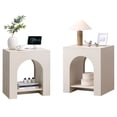 thumbnail image 1 of SinCiDo Modern Arched Nightstands Set of 2 with Charging Station, Bedside Table with Open Shelf Storage for Bedroom, Living Room, 1 of 7
