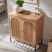 SinCiDo Modern Shoe Storage Cabinet for Hallway, 34 Tall Fluted Arched Shoe Rack Organizer w/Adjustable Shelves for Entryway, Living Room
