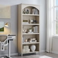 thumbnail image 1 of SinCiDo Tall Arched Bookcase, 5-Tier Large Bookshelf with Open Display Shelves for Living Room, Cream, 1 of 7