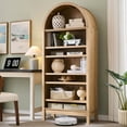 thumbnail image 1 of SinCiDo Tall Arched Bookshelf, 7-Tier Open Shelf Bookcase, Medium Density Fiberboard, 1 of 7