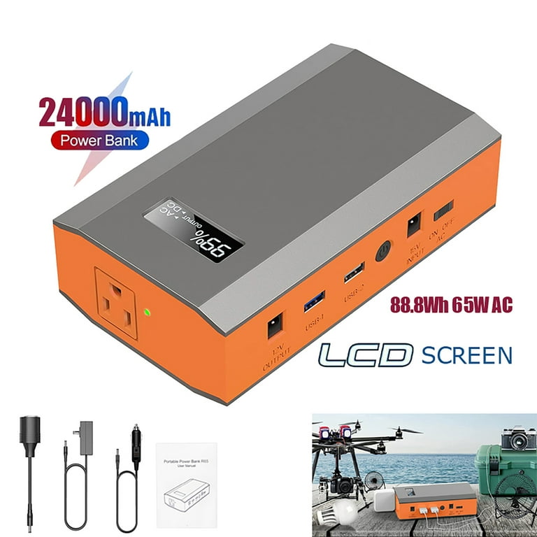 Mini Power Station + Powerbank 88,8 Wh 12/230V +USB + LED - ATX