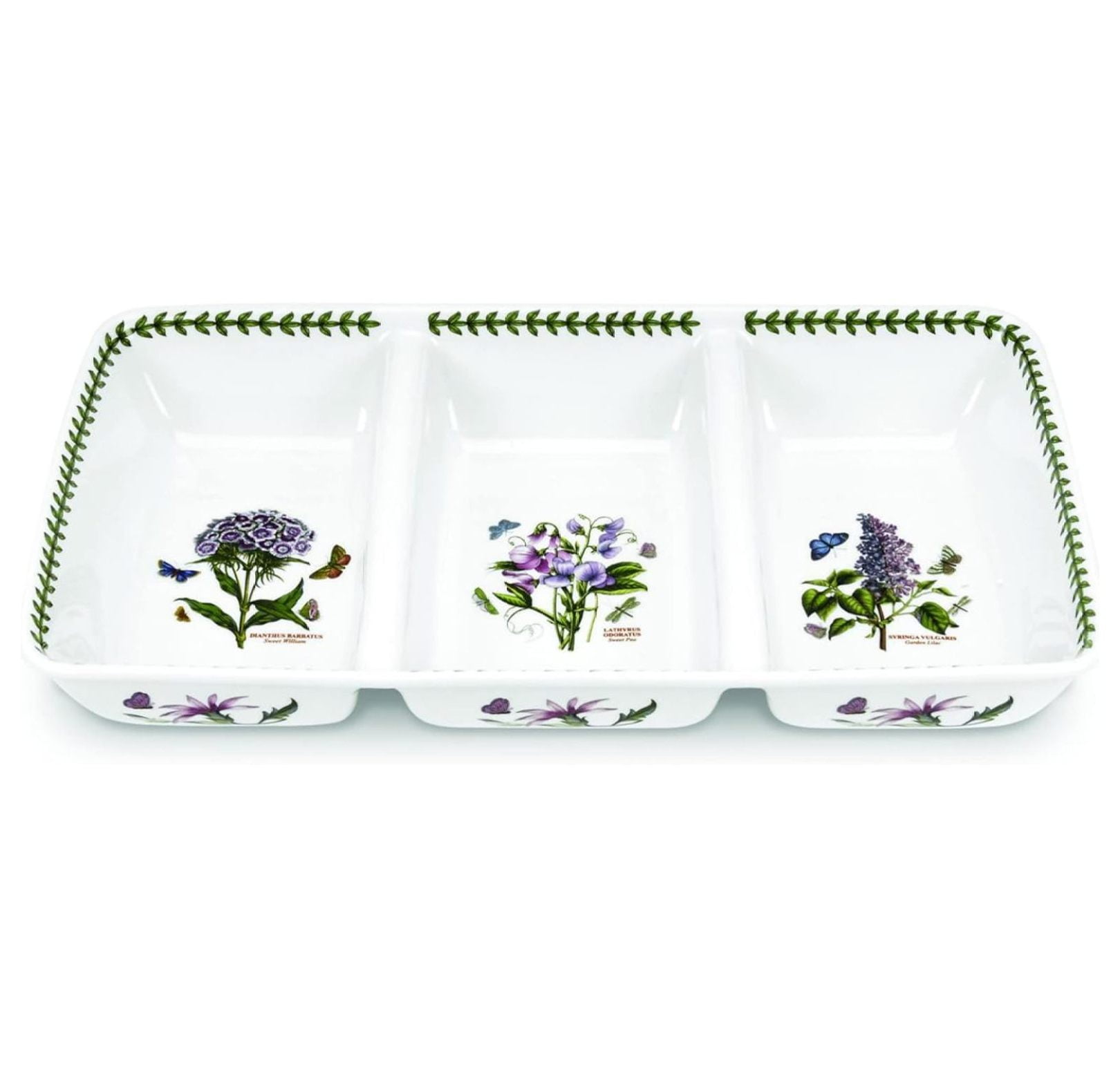 Botanic Garden Floral Ceramic 3-Section Serving Platter