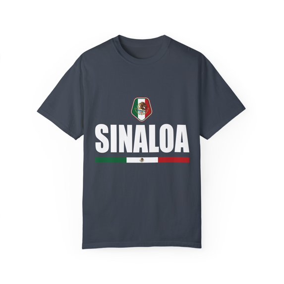 Sinaloa Mexico Flag Illustration Travel Quote Gift | Cute Mexican Adventure Graphic Men Women Unisex Garment-Dyed T-shirt