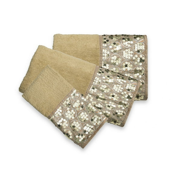 Sinatra Gold Bath Accessories 3 Piece Towel Set Bath Towel Set (Bath Towel, Hand Towel, Wash Cloth)